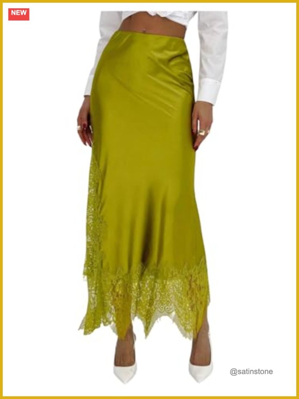 Satin Lace Maxi Skirt Low Rise Fishtail Bodycon Long Skirt Night Out Party